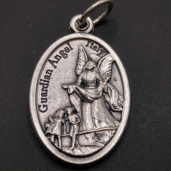 St. Michael Guardian Angel Red Enamel Medal, Sold Individually - Picture 2 of 4